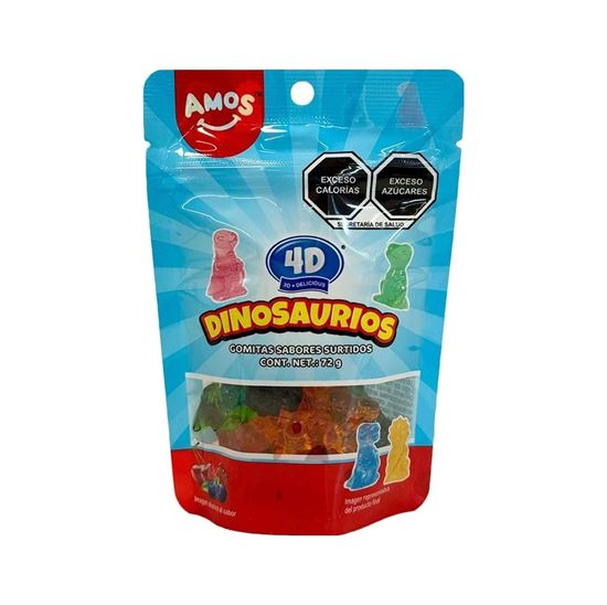 Imagen de Gomitas sabores surtidos Amos 4D Dinosaurios 72g