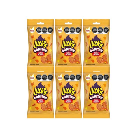 Imagen de Lucas Gomitas Mango Enchilado caja con 6 pzas de 40g c/u (240g)