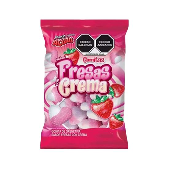 Imagen de Gomitas sabor fresas con crema en forma de corazones Acidul 1kg