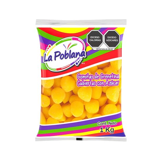 Imagen de Gomitas en forma de gota sabor rompope cubiertas con azúcar La Poblana 1kg