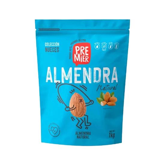 Imagen de Almendra natural entera Premier bolsa resellable 1kg
