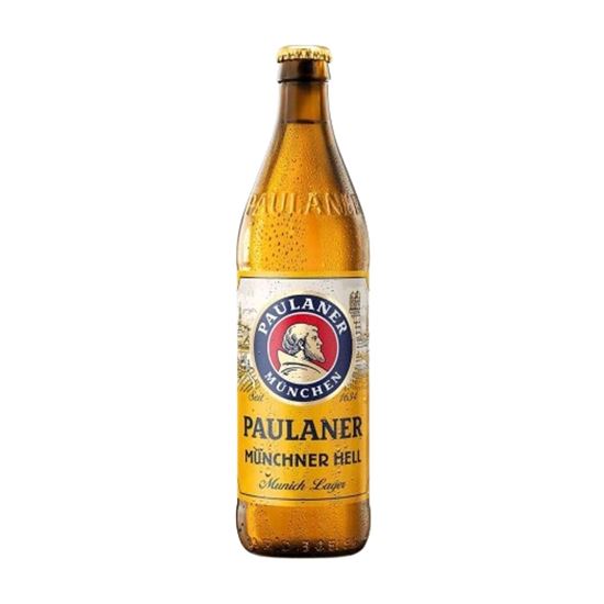 Imagen de Cerveza artesanal alemana ámbar Münchner Hell Lager Paulaner 500ml