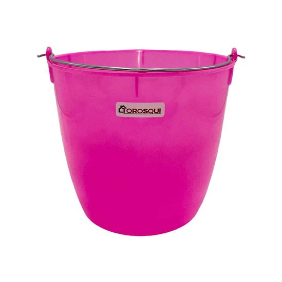 Imagen de Cubeta plástica cilíndrica flexible con asa metálica Torosqui #16 11L