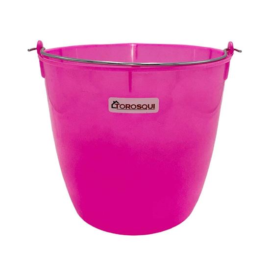 Imagen de Cubeta plástica cilíndrica flexible con asa metálica Torosqui #18 15L
