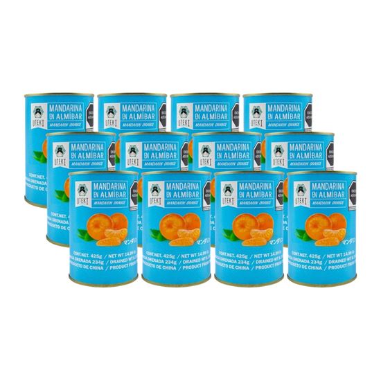 Imagen de Mandarina en gajos en almíbar Uteki Alimentos en lata caja con 12 pzas de 425g c/u