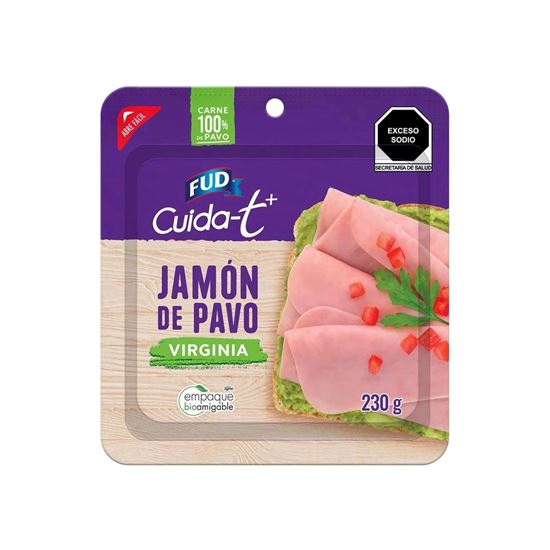Imagen de Jamón de pavo Virginia Fud Cuida-t + empaque resellable 230g