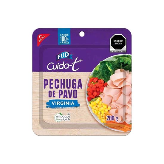 Imagen de Jamón pechuga de pavo Virginia Fud Cuida-t + empaque resellable 200g