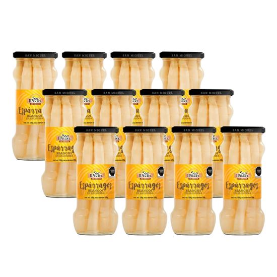 Imagen de Espárragos blancos en salmuera San Miguel caja con 12 pzas de 530g c/u