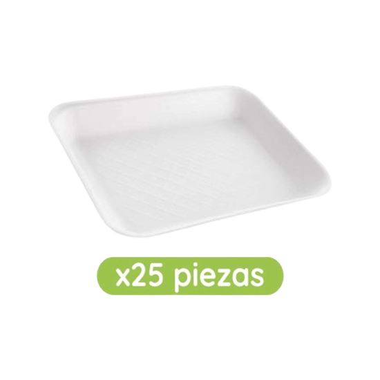 Imagen de Charola de unicel blanca #2 Urpri paquete con 25 pzas