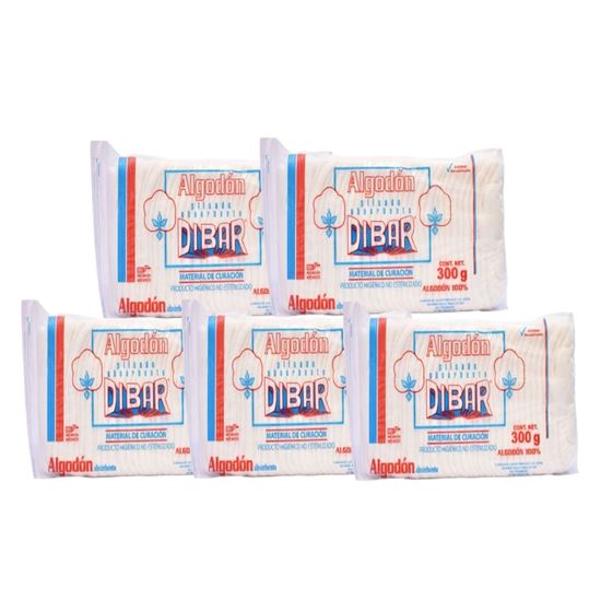 Imagen de Algodón plisado absorbente Dibar paquete con 5 pzas de 300g c/u (1.5kg)