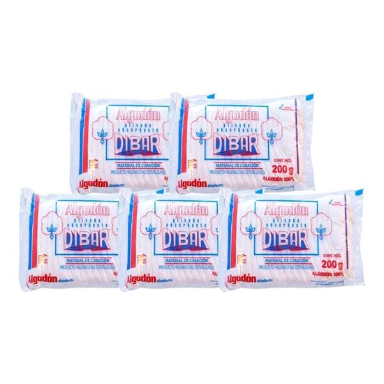 Imagen de Algodón plisado absorbente Dibar paquete con 5 pzas de 200g c/u (1kg)