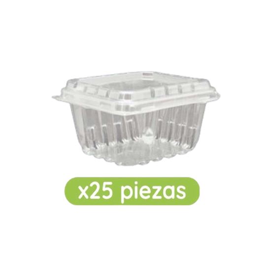 Imagen de Domo desechable transparente rectangular chico cherry paquete con 25 pzas