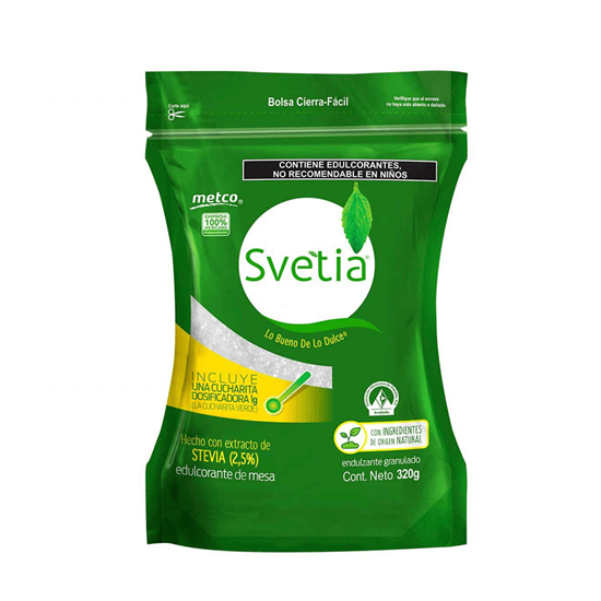 Imagen de Endulzante granulado con extracto de stevia Metco Svetia 320g