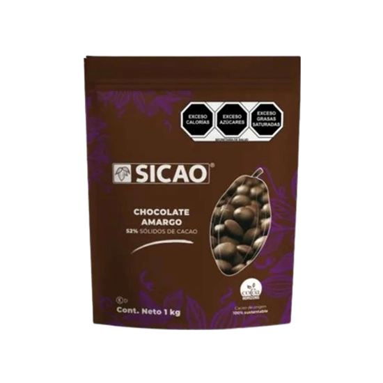 Imagen de Wafers/botones de chocolate semiamargo 52% cacao Sicao 1kg