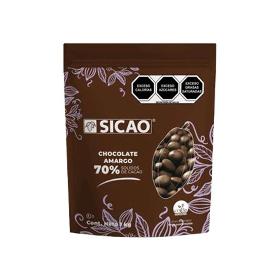 Imagen de Wafers/botones de chocolate amargo 70% cacao Sicao 1kg