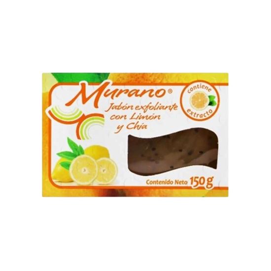 Imagen de Jabón de tocador natural exfoliante con limón y chía Murano 150g