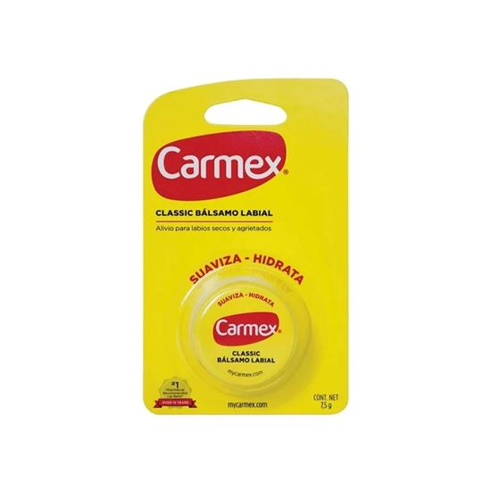 Imagen de Bálsamo labial hidratante sabor original Carmex Classic en tarro 7.5g