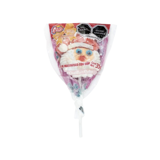 Imagen de Paleta de malvavisco con gomitas con forma de Santa Claus Productos Risa 35g