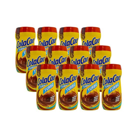 Imagen de Chocolate en polvo instantáneo para preparar bebida (soluble en leche fría) ColaCao Turbo caja con 12 pzas de 400g
