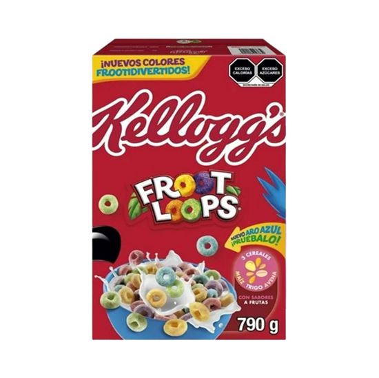 Imagen de Cereal de maíz, trigo y avena con sabores frutales Kellogg's Froot Loops 790g