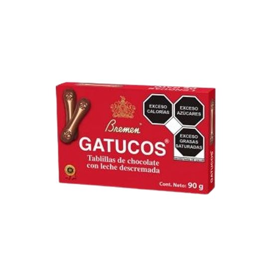 Imagen de Tablillas de chocolate con leche descremada en forma de lenguas de gato Bremen Gatucos 90g
