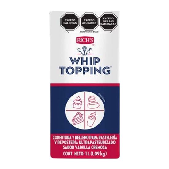 Imagen de Cobertura y relleno para pastelería y repostería ultrapasteurizado sabor vainilla cremosa Rich's Whip Topping 1L