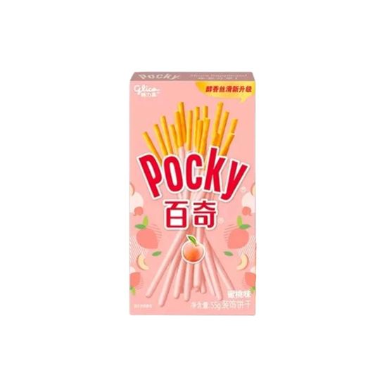Imagen de Galletas japonesas sabor durazno Pocky Baiqi 55g