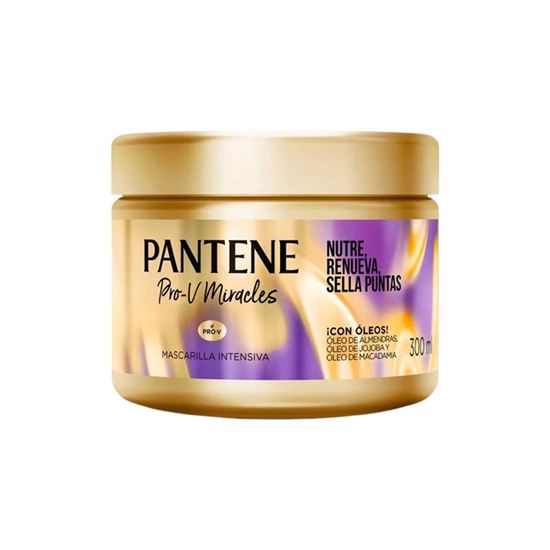 Imagen de Mascarilla capilar intensiva para cabello seco Pantene Pro-V Miracles Nutre, Renueva, Sella Puntas 300ml