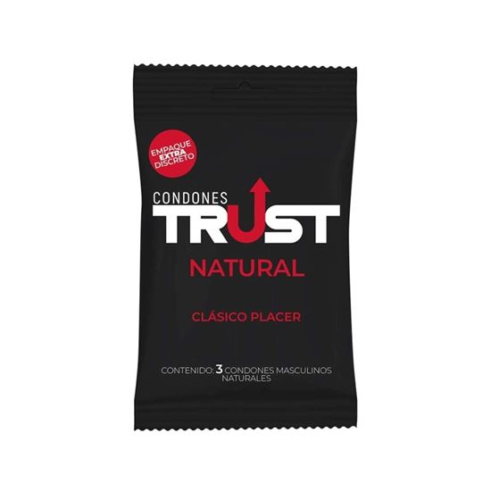 Imagen de Condones masculinos de látex Trust Natural 3 pzas