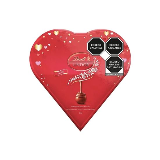 Imagen de Chocolates con leche con relleno suave Lindt Lindor caja forma de corazón 84g