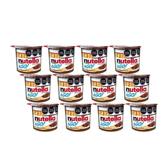 Imagen de Crema de avellanas con palitos de pan Nutella & Go! caja con 12 piezas de 52g c/u (624g)