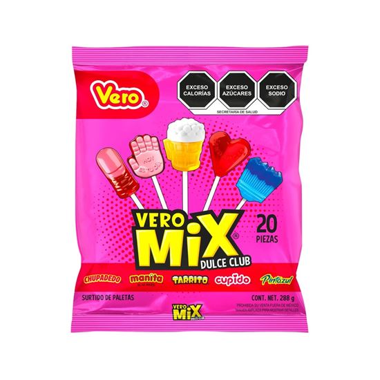 Imagen de Surtido de paletas de caramelo Vero Mix Dulce Club 20 pzas (288g)