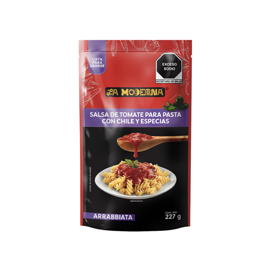 Imagen de Salsa de tomate para pasta con chile y especias La Moderna Arrabbiata 227g
