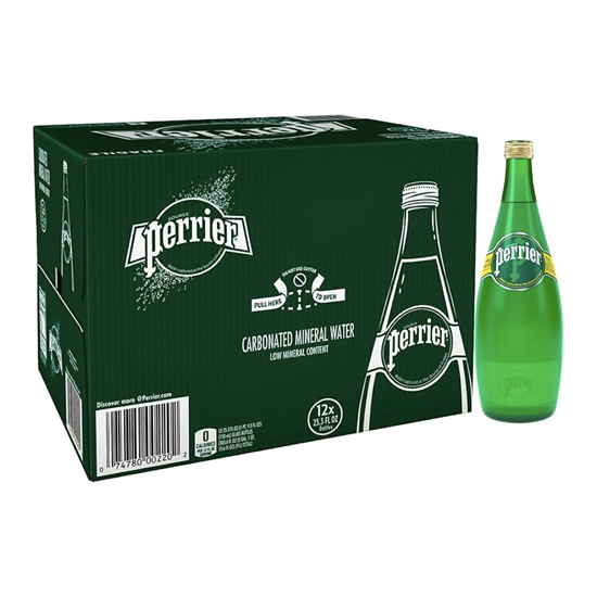 Imagen de Agua mineral gasificada Perrier botella de vidrio caja con 12 pzas de 750ml c/u