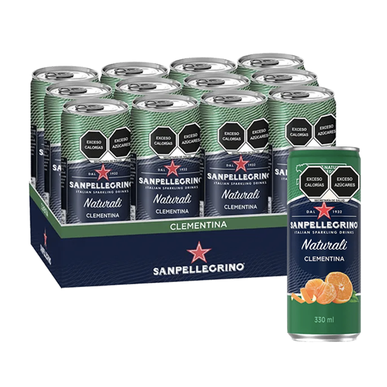 Imagen de Bebida carbonatada italiana con jugo de mandarina Sanpellegrino Naturali Clementina 12 pack de 330ml c/u