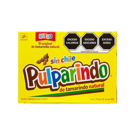 Imagen de Dulce de tamarindo De la Rosa Pulparindo sin chile 20 pzas de 14g c/u (280g)