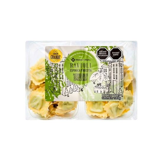 Imagen de Pasta rellena receta clásica italiana Member's Mark Ravioli Espinaca y Ricotta 1.08kg