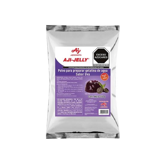 Imagen de Polvo para preparar gelatina de agua sabor uva Ajinomoto Aji-Jelly 350g (rinde 10L)