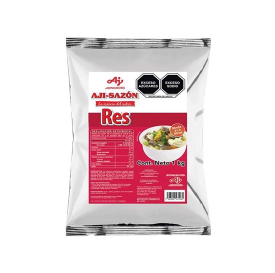 Imagen de Sazonador caldo de res en polvo Ajinomoto Aji-Sazón Res 1kg (rinde 41.6L)