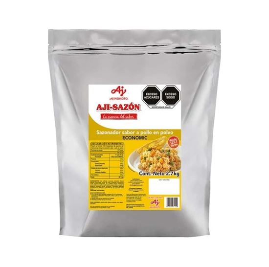 Imagen de Sazonador sabor a pollo en polvo Ajinomoto Aji-Sazón Economic 2.7kg (rinde 122.7L)