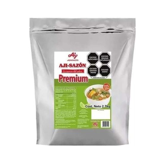 Imagen de Sazonador concentrado de caldo de pollo en polvo (reducido en grasa 5%) Ajinomoto Aji-Sazón Premium 2.7kg (rinde 122.5L)
