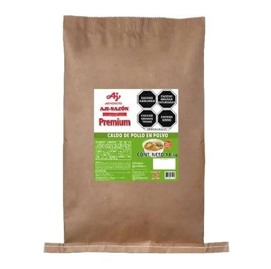 Imagen de Sazonador concentrado de caldo de pollo en polvo (reducido en grasa 5%) Ajinomoto Aji-Sazón Premium 14kg (rinde 583.3L)