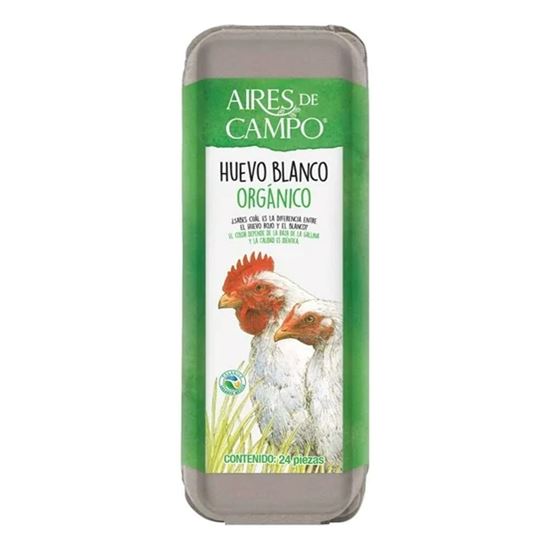 Imagen de Huevo blanco orgánico Aires de Campo 24 pzas