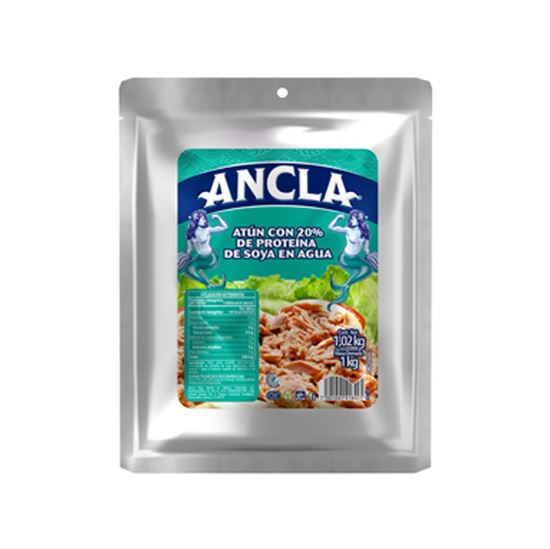 Imagen de Atún con 20% de proteína de soya en agua Ancla pouch 1.02kg