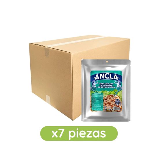 Imagen de Atún con 20% de proteína de soya en agua Ancla pouch caja con 7 pzas de 1.02kg c/u