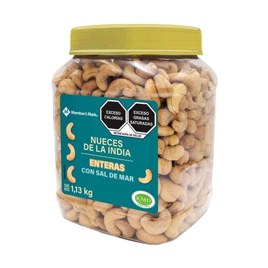 Imagen de Nueces de la India enteras con sal de mar Member's Mark vitrolero 1.13 kg
