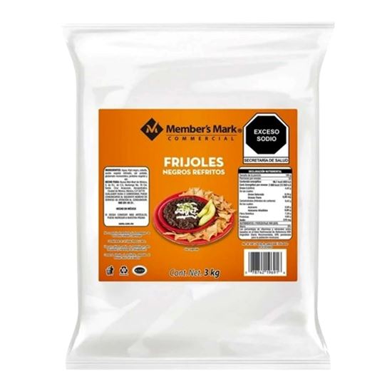 Imagen de Frijoles negros refritos presentación institucional Member's Mark Commercial 3kg