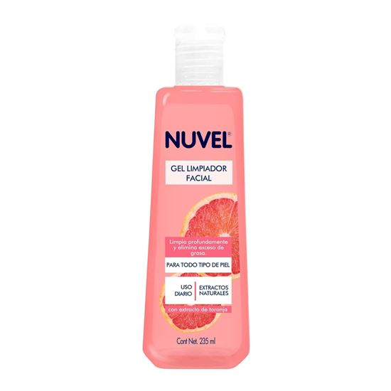 Imagen de Gel limpiador facial para todo tipo de piel con extracto de toronja Nuvel 235ml