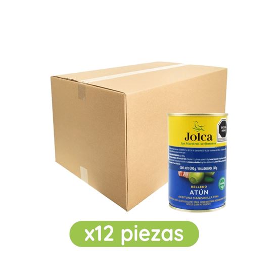 Imagen de Aceituna manzanilla fina rellena de atún Jolca caja con 12 pzas de 300g c/u