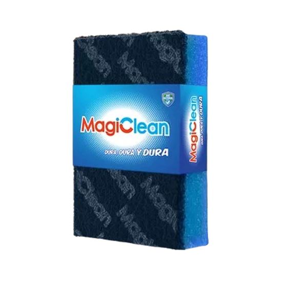 Imagen de Fibra con esponja azul limpieza profunda cero rayas MagiClean (12x8cm)